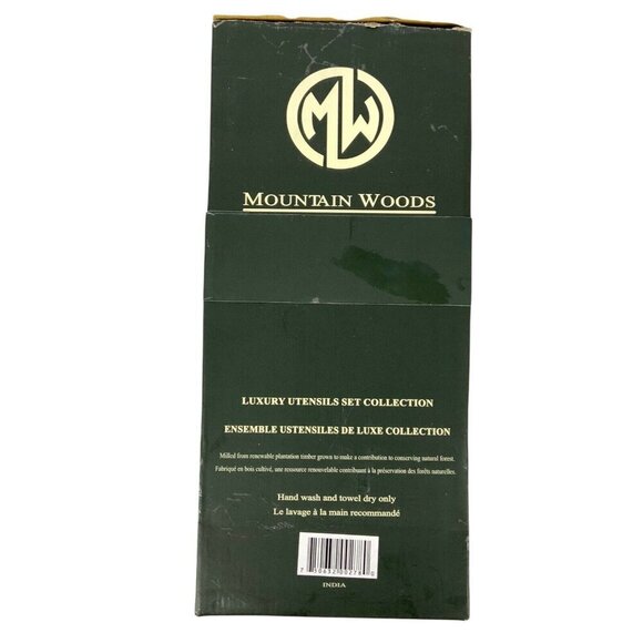 Mountain Woods Luxury Utensils Set Salad Fork & Spoon 12 inch Handcrafted NEW - Picture 2 of 4